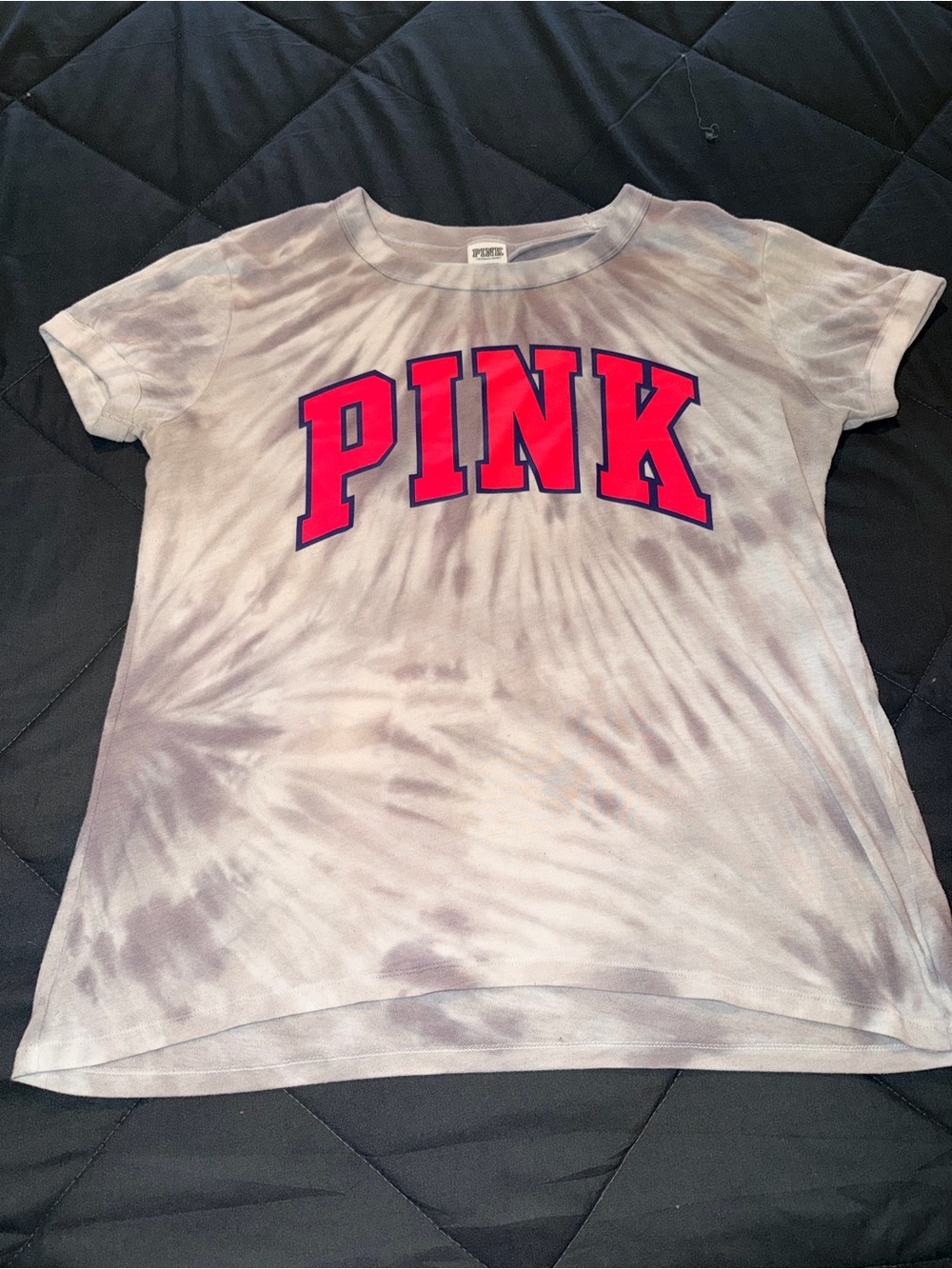 PINK Victoria's Secret Tie-Dye Short Sleeve Tee with Bold Pink Logo